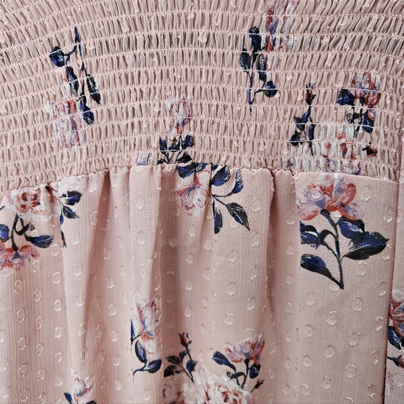 Anthropologie Maison d'Amelie Pink Floral Mock Neck Long Sleeve Blouse sz Medium - Picture 4 of 9